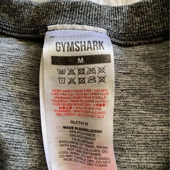 Gymshark Long Sleeve Crop Top Stretchy Womens Size Medium Gray - Picture 8 of 8